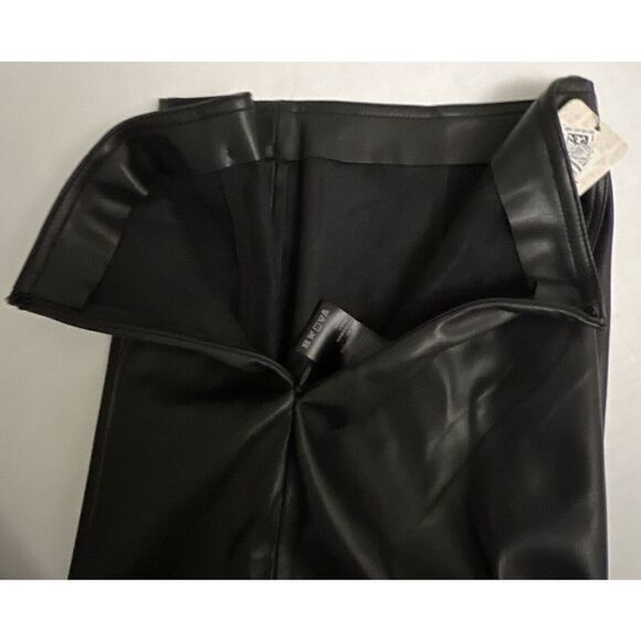 Free People Womens Sz 29 Black Faux Leather Spitfire Stacked Skinny Leggings - Picture 10 of 11